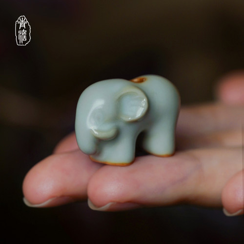 青澹汝窑香插景德镇手工瓷器