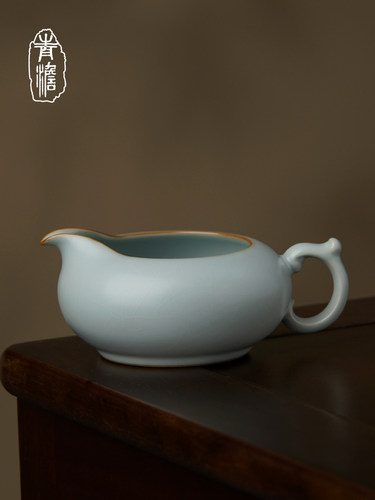 汝窑公道杯大号分茶器陶瓷茶海景德镇覆古手工青瓷礼盒装玉龙茶海