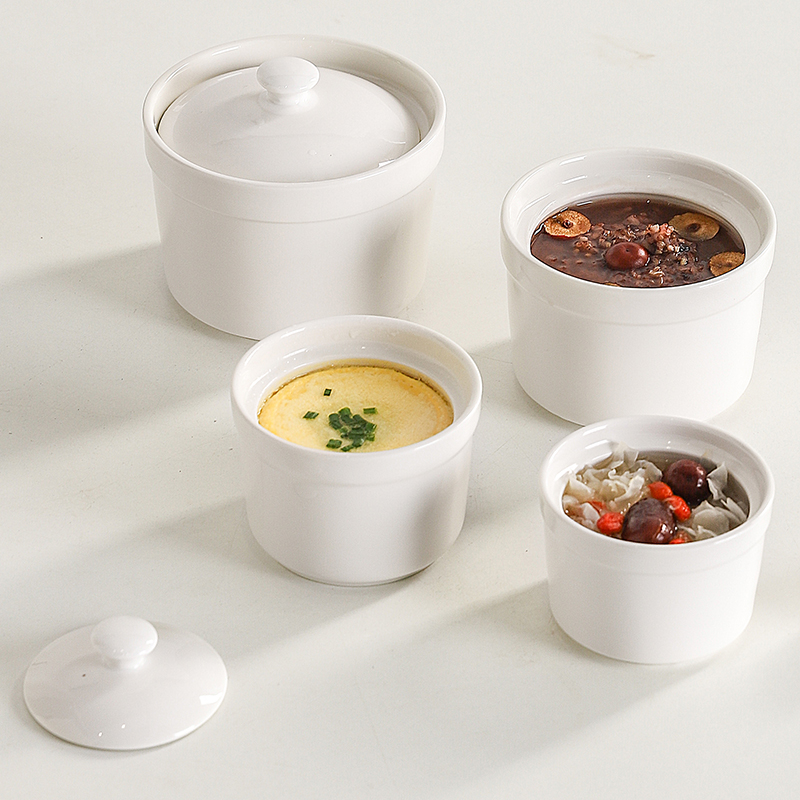 陶瓷炖盅酒店餐厅家用燕窝隔水炖蒸蛋盅汤盅带盖炖罐沙县商用炖盅