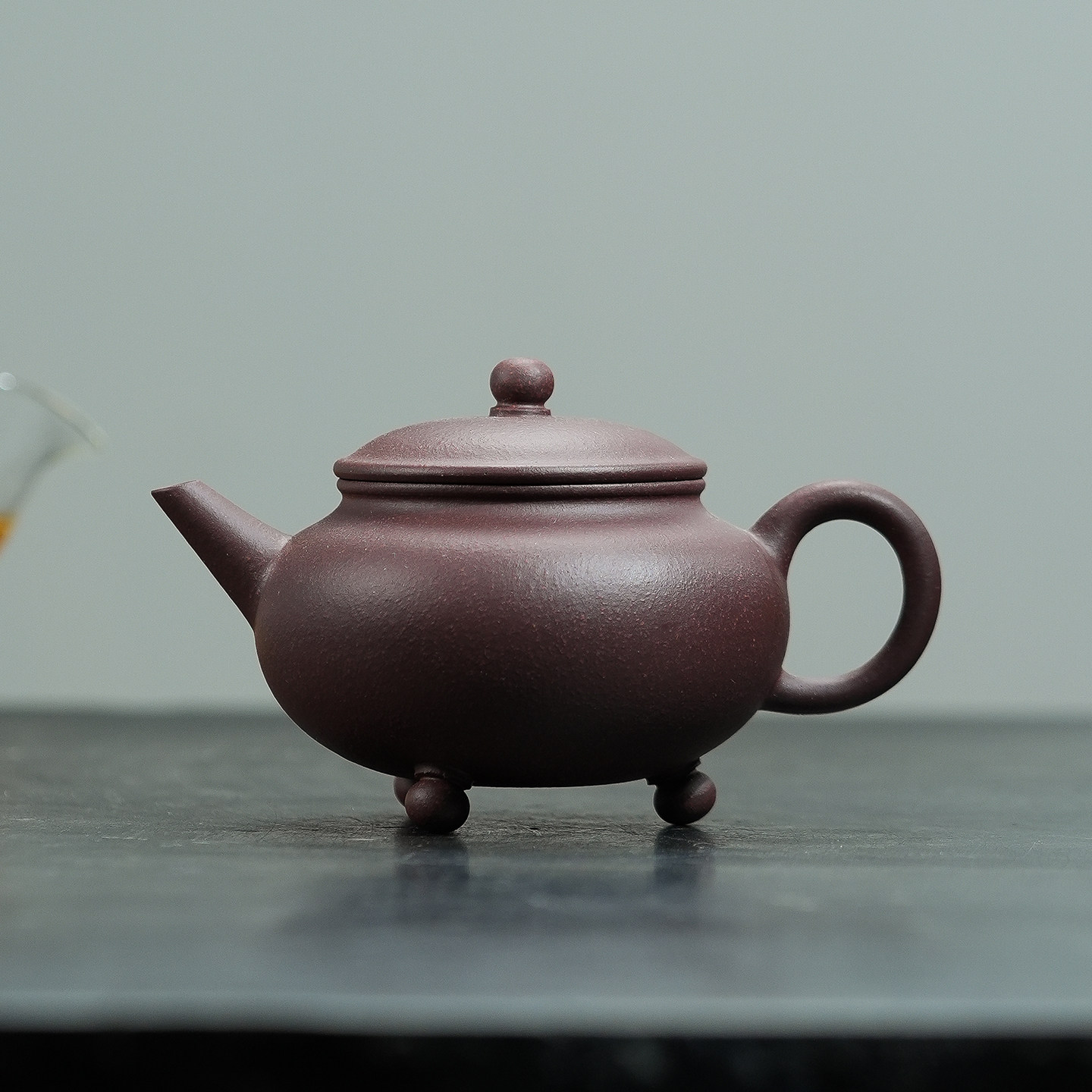 宜兴紫砂壶原矿三足水平底槽清名家手工家用泡茶壶功夫茶具单壶