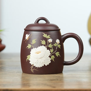 宜兴紫砂杯带盖主人杯办公室泡茶杯家用茶具大容量男女士个人专用