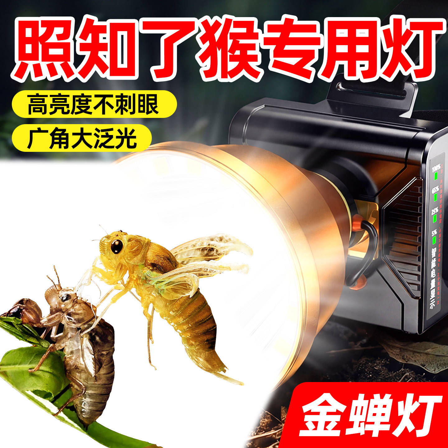 照知了猴专用头灯强光超亮长续航