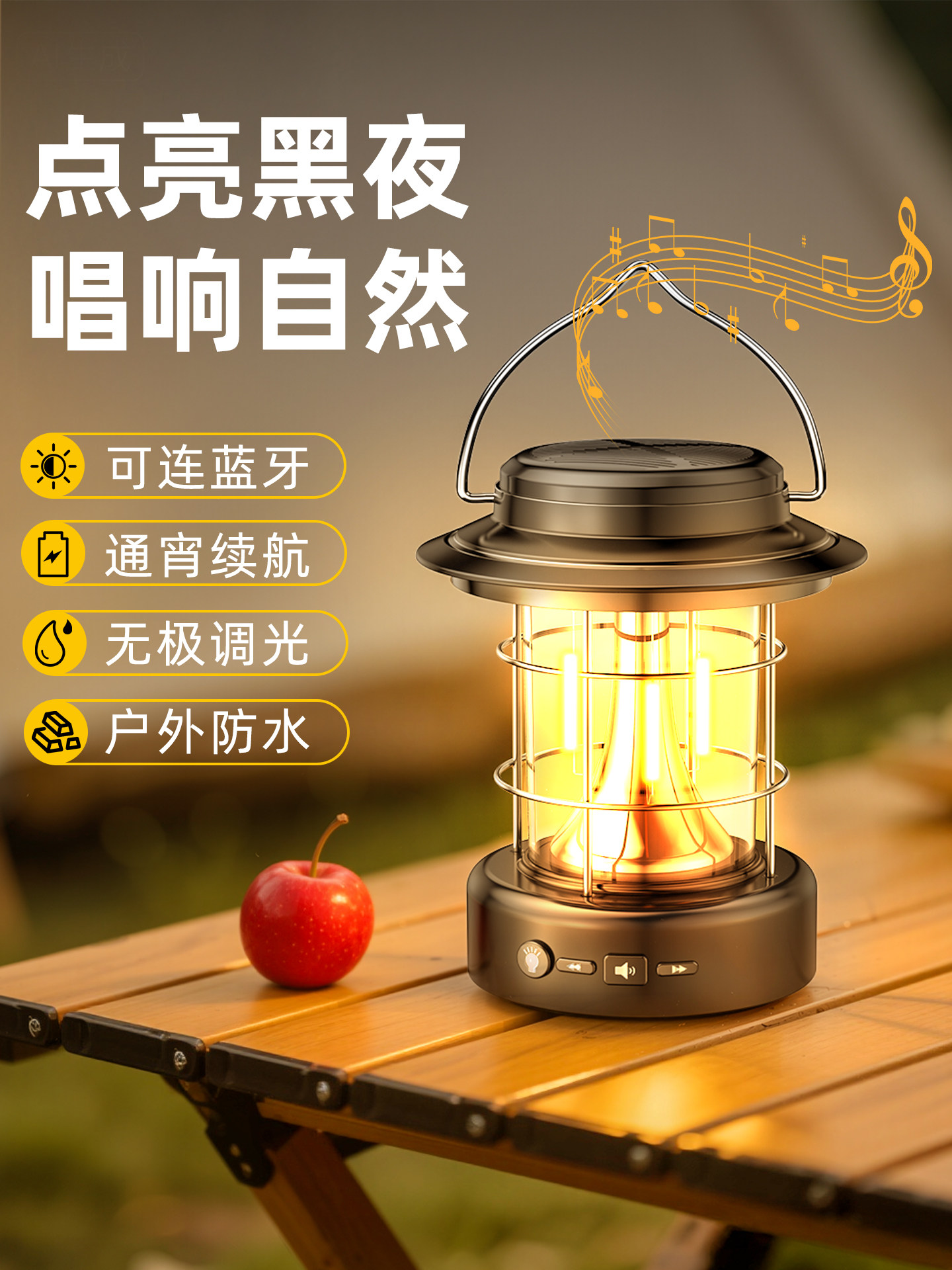 户外露营灯超长续航氛围灯覆古马灯充电照明灯帐篷灯手提灯野营灯