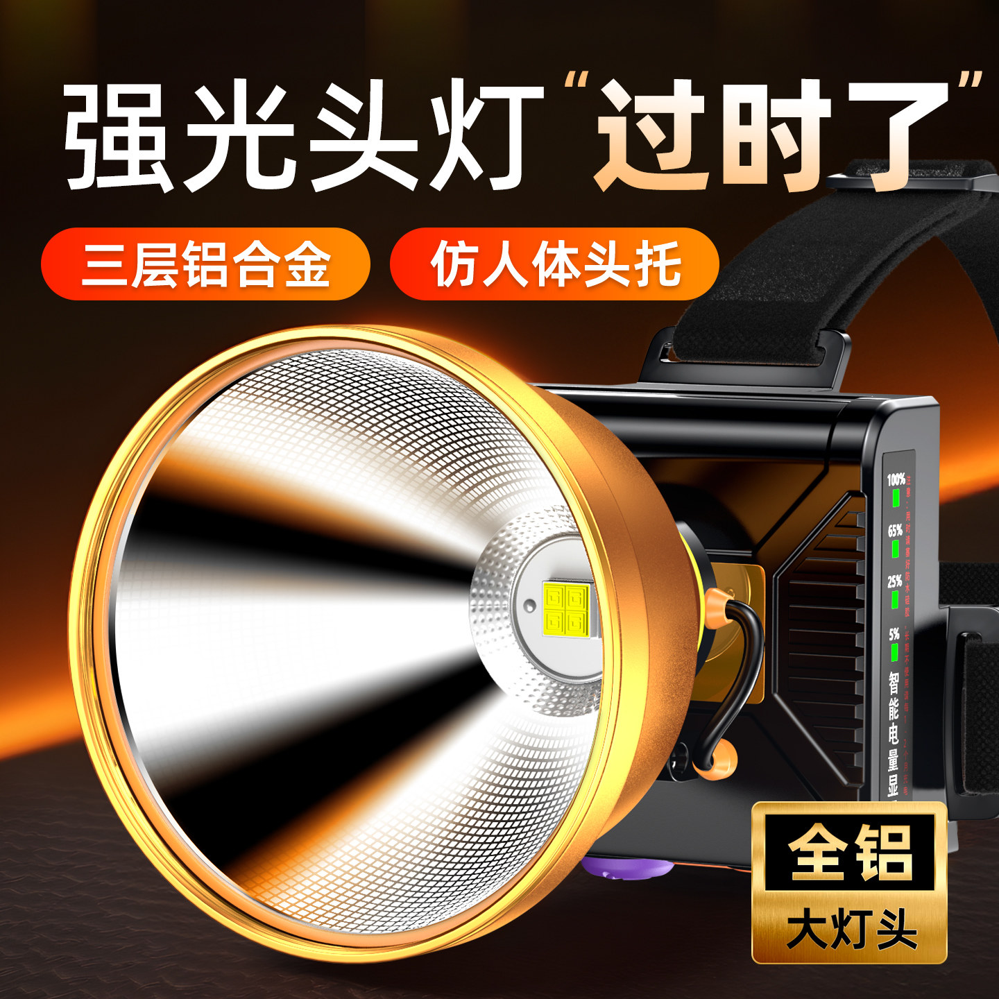 2025新款超亮远射头灯战到天亮