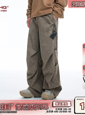 BJHG不计后果复古伞兵工装裤子男裤冬季宽松休闲美式高街裤阔腿裤