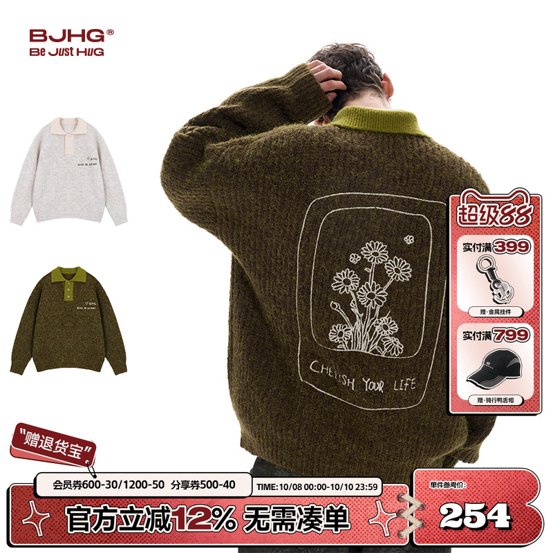 BJHG针织毛衣秋冬季松弛慵懒感