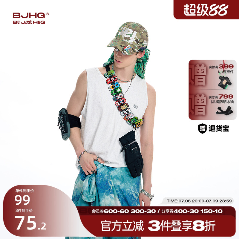 BJHG美式背心男夏季新款運動坎肩