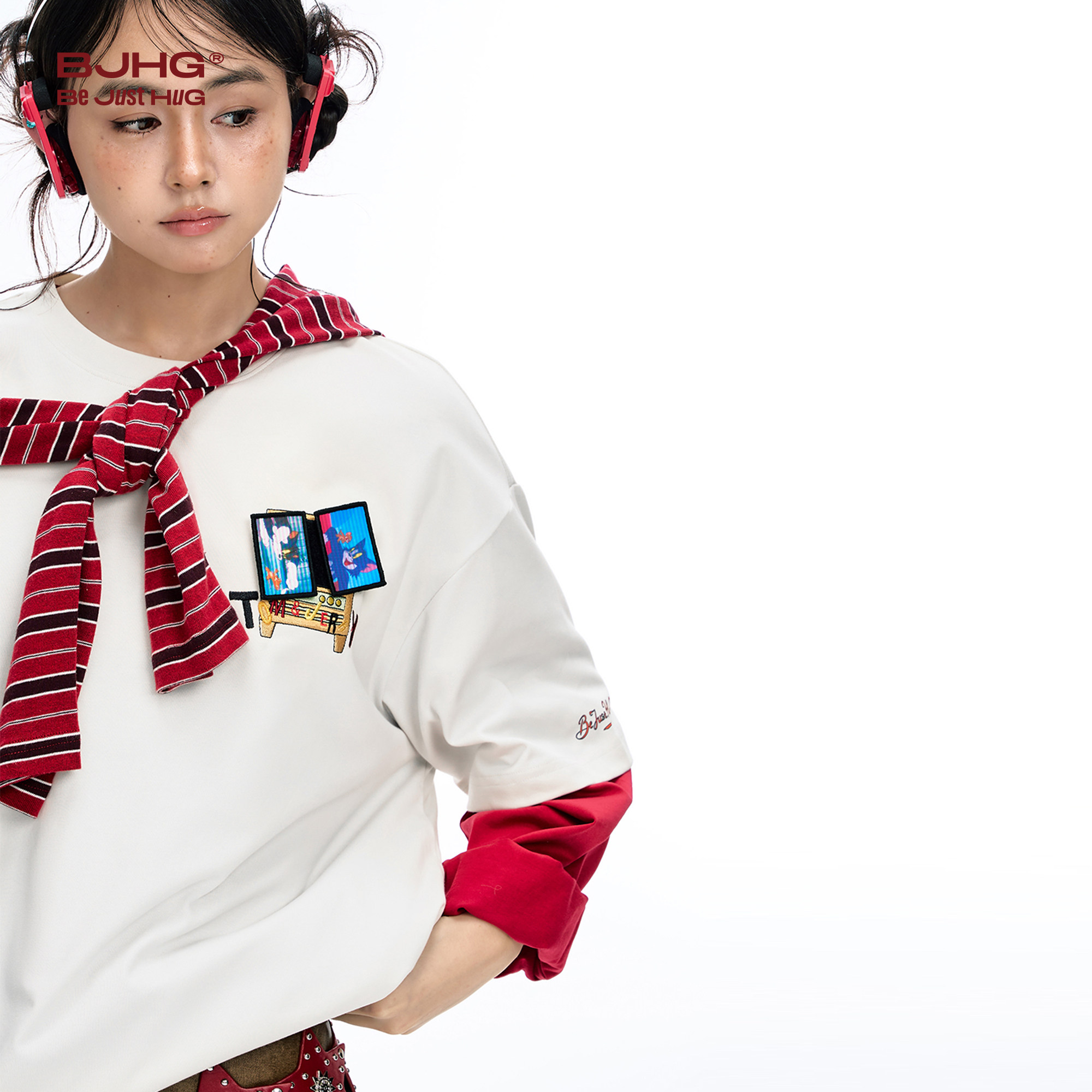 BJHG猫和老鼠联名卡通方块魔术贴