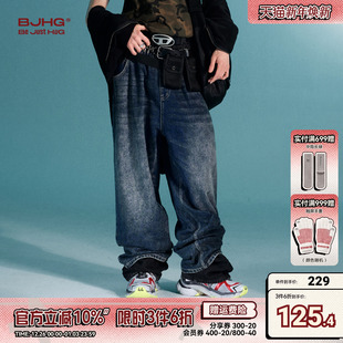 冬季 男款 直筒裤 潮牌宽松休闲裤 子女 BJHG不计后果美式 重磅裤 牛仔裤