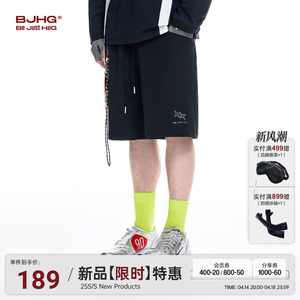 BJHG不计后果美式休闲短裤男款夏2025新款拼接结构宽松运动五分裤