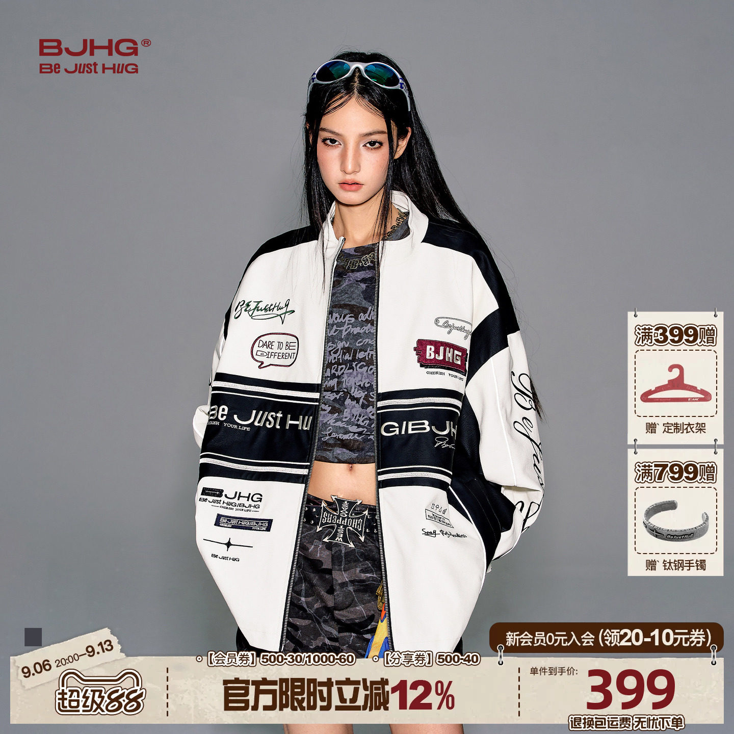 BJHG机车风夹克外套男女款图片