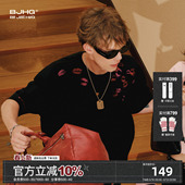 白色半袖 BJHG不计后果美式 潮牌 T恤男夏季 宽松情侣体恤女 重磅短袖