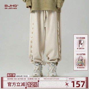 长裤 BJHG不计后果休闲卫裤 潮牌直筒宽松运动束脚工装 冬季 女 子男款