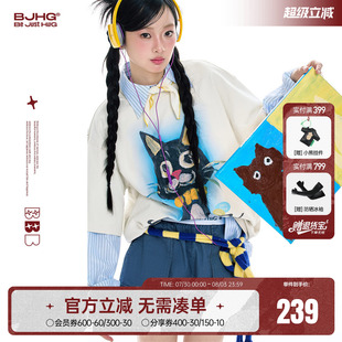 手繪印花休閑短袖 不鳴系列 BJHG不計(jì)后果涼感T恤男2025夏季 女