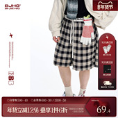 男款 夏季 2025新款 BJHG不计后果轻薄格子短裤 潮牌宽松休闲五分裤 子