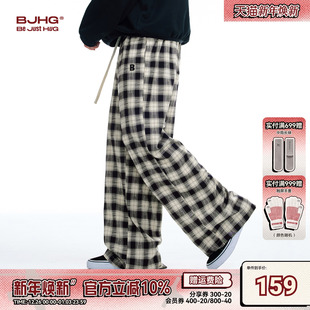 子男款 宽松长裤 冬季 潮牌直筒运动休闲裤 女 新款 BJHG不计后果格子裤