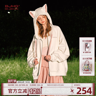 连帽开衫 加厚潮牌美式 外套女 冬季 BJHG不计后果情侣卫衣男2025新款