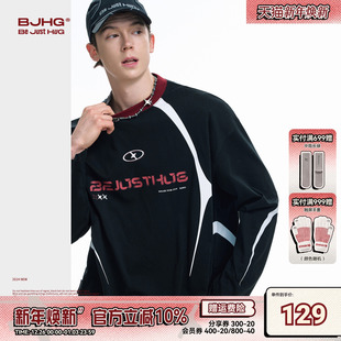 薄打底 男T恤卫衣冬季 赛车服球衣圆领上衣女 长袖 BJHG不计后果美式