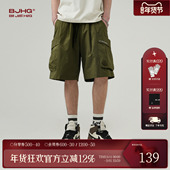 外穿运动五分裤 BJHG不计后果工装 潮牌休闲裤 子宽松薄款 短裤 男夏季