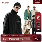 麂皮绒休闲情侣美式 BJHG不计后果外套男冬季 新款 运动夹克棒球服女