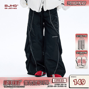 新款 冬季 宽松休闲工装 BJHG不计后果美式 运动长裤 子男款 裤 女 弯刀裤