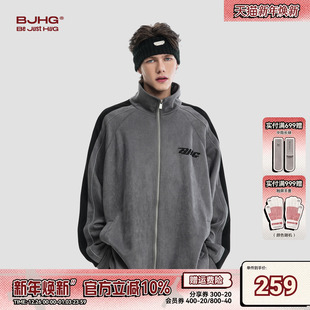 潮牌情侣休闲运动夹克棒球服 麂皮绒美式 BJHG不计后果外套男款 冬季