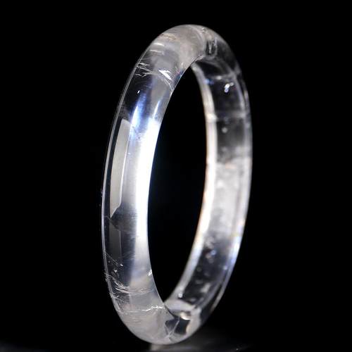 天然收藏级高冰透白幽灵水晶手镯