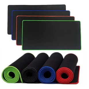 黑布鼠标垫超大号加厚纯黑色笔记本电脑办公电竞键盘垫男生书桌垫