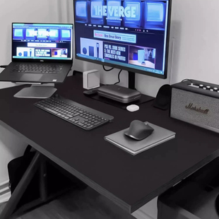 黑色桌垫超大皮革鼠标垫学生写字台轻奢高级感书桌垫办公专用桌布