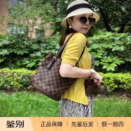 正品二手/LV/路易威登/棋盘格小水桶/