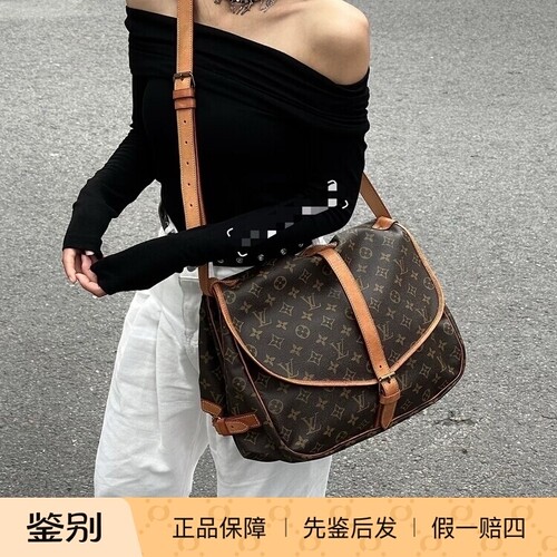 LV正品二手中古包双子星中号斜挎植鞣革更新