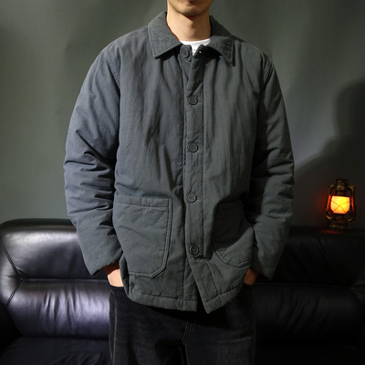 中国风翻领加厚棉布男子棉服宽松