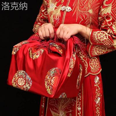 结婚专用红色包袱皮婚礼女方陪嫁嫁妆用品大全中式婚庆喜盆包裹布