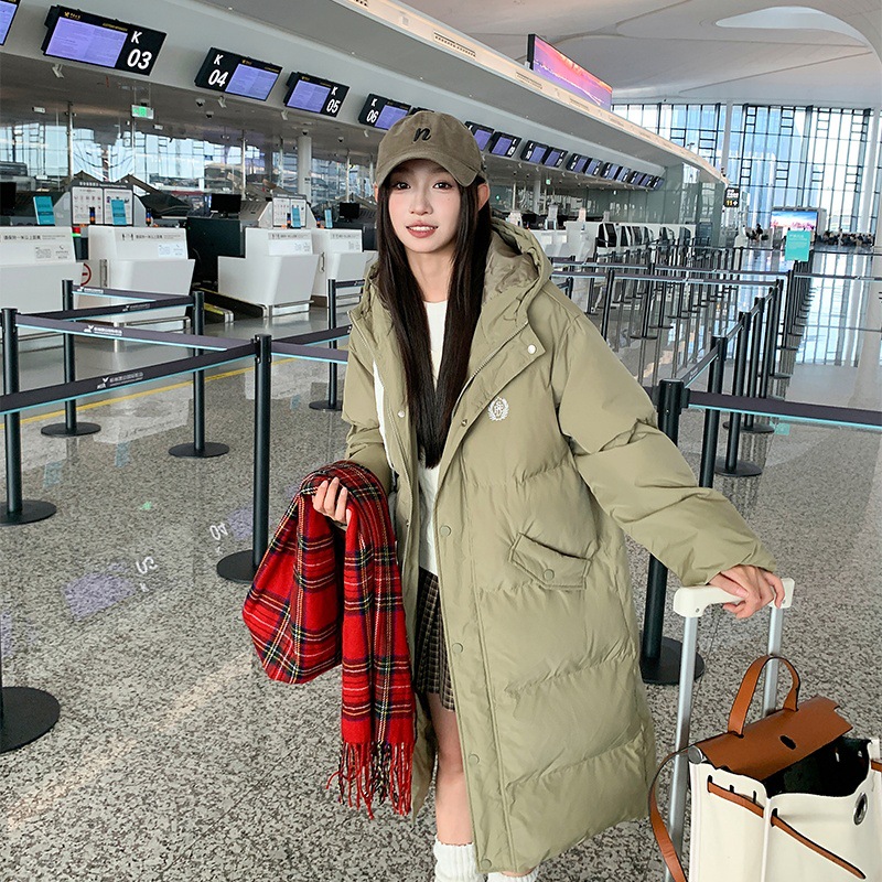 加厚羽绒棉服女冬季2025新款韩版学生中戏棉袄中长款过膝棉衣