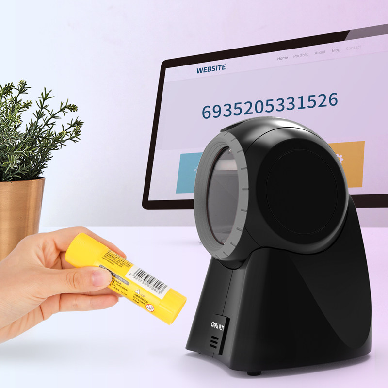 得力14963/14965扫码枪扫描器条码二维码一维码扫码平台商品条形码