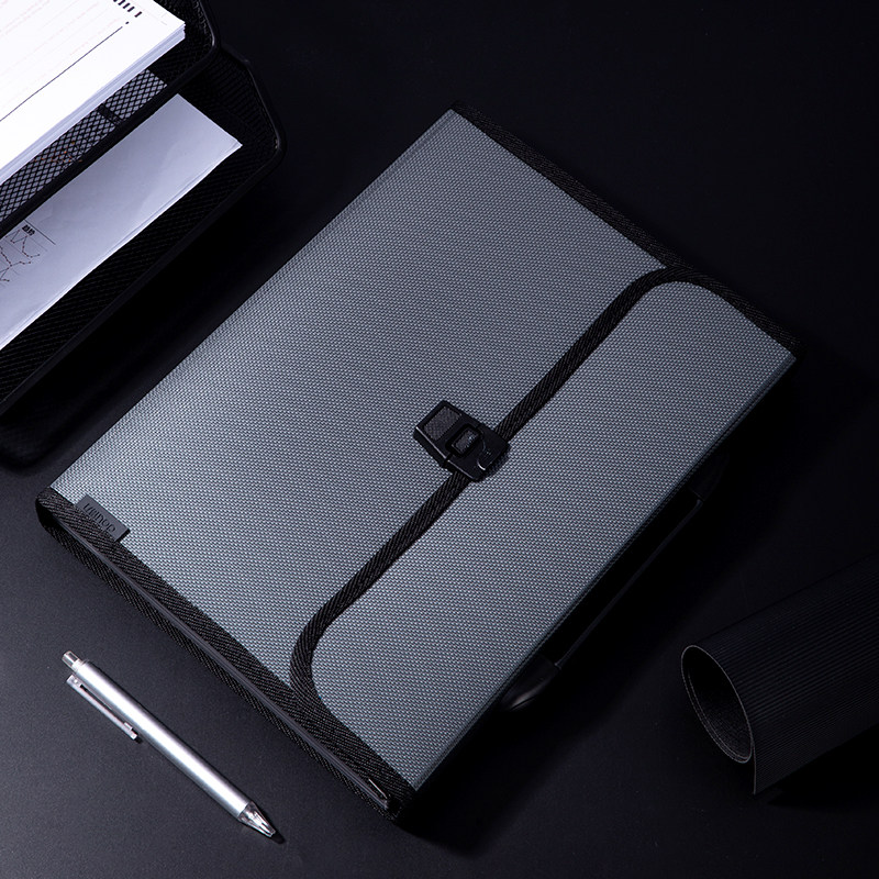 델리 5555 오르간 가방 13 페이지 A4 대용량 사무실 금융 다기능 지폐 수납 가방 파일 정보 정리 및 보관 비즈니스 가방 출장 휴대용 봉합 서류 가방