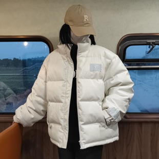 UFZ「九叠篆国潮官印」秋冬PU皮棉服男女情侣宽松面包服保暖外套