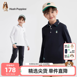 2025春秋新款 Polo衫 大童休闲翻领t恤儿童上衣 男童长袖 暇步士童装
