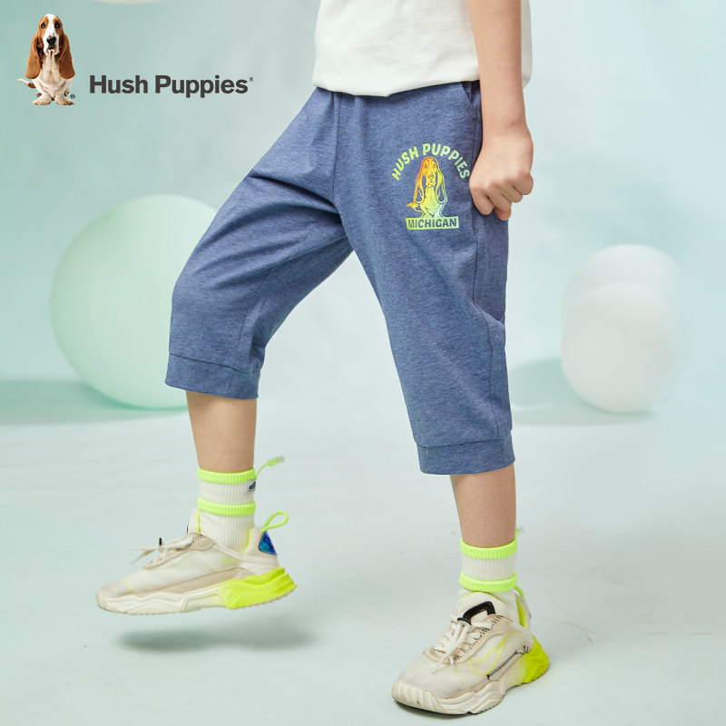 暇步士童装儿童裤子男童夏装休闲宽松宝宝运动裤大童薄款七分裤潮