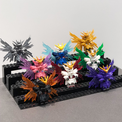 高达积木小人仔动力机甲黑色外骨骼可载人偶模型拼装玩具适用乐高