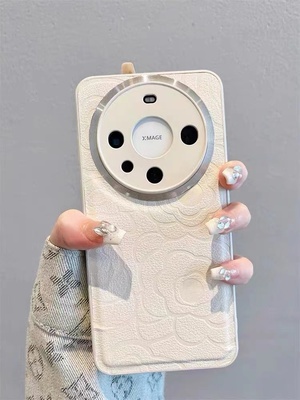 金属框皮质浮雕山茶花软壳