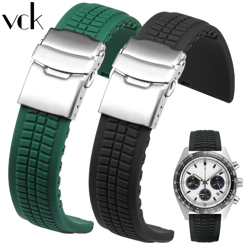 vck硅胶橡胶表带适配精工天梭
