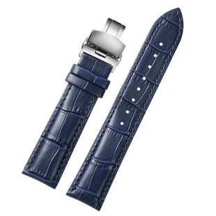 适配casio卡西欧EFR-539/526海神之心剑鱼蓝色真皮手表带男女士