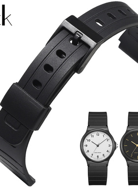 适配卡西欧CASIO手表带小黑表带MQ24电子表F-91树脂硅胶学生表链
