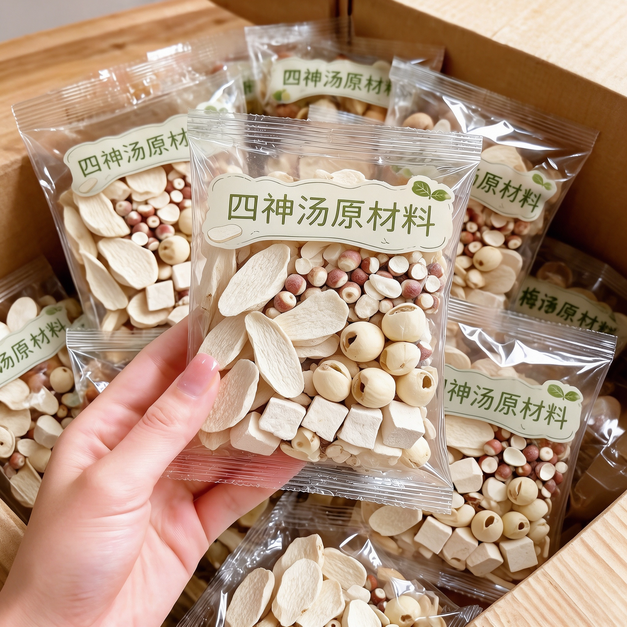 儿童四神汤1比1比例芡实莲子山药茯苓四神汤原料包脾胃官方旗舰店