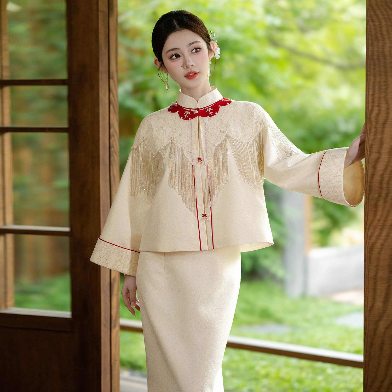 新中式订婚服新娘结婚回门宴礼服高级敬酒服套装领证登记衣服
