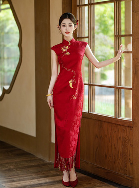 【丹华佳期】红色改良旗袍小个子订婚礼服结婚敬酒服新中式女高端