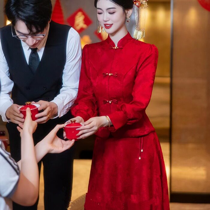 2026新款新中式敬酒服订婚禾服高级感新娘结婚回门答谢宴礼服