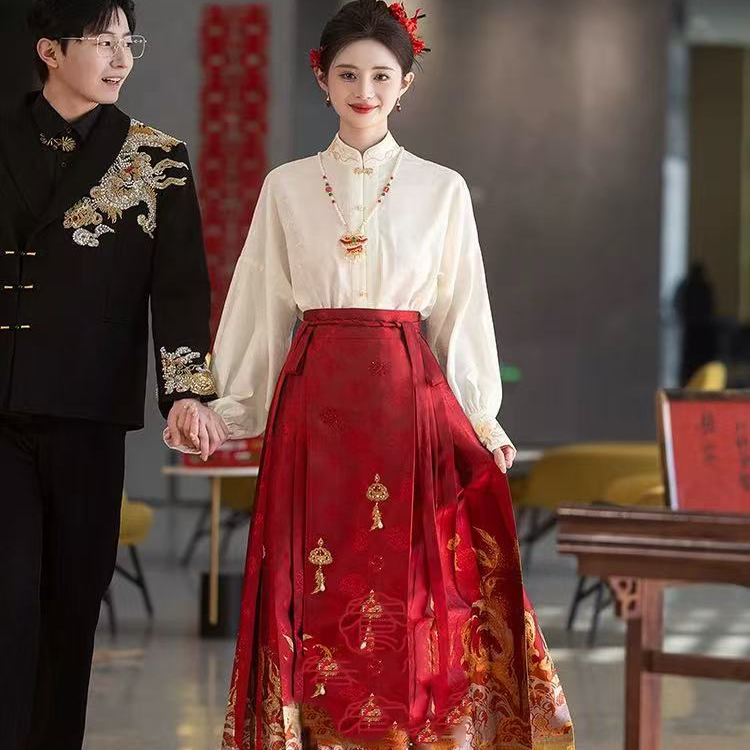 新中式马面裙婚服新款敬酒服新娘订婚礼服套装小个子嫁衣回门礼服