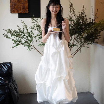 法式轻婚纱新娘敬酒服晨袍高级感抹胸森系出门纱白色订婚礼服裙女